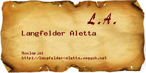Langfelder Aletta névjegykártya